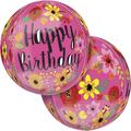 Loftus International 15 in. Birthday Pink Floral Orbz Balloon, 3PK A3-5566